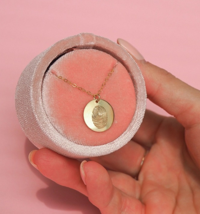 Náhrdelník se dvěma otisky prstů gold filled
