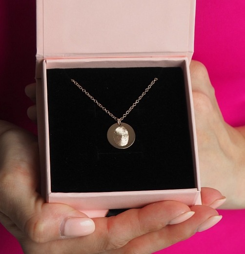 Náhrdelník se dvěma otisky prstů gold filled