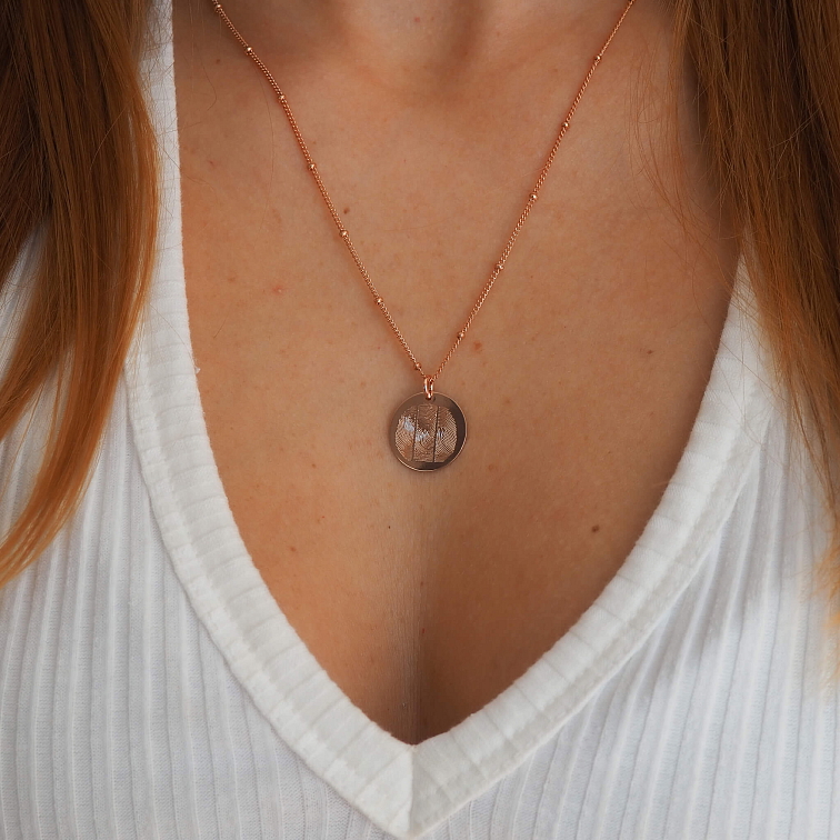 Náhrdelník se dvěma otisky prstů rose gold filled