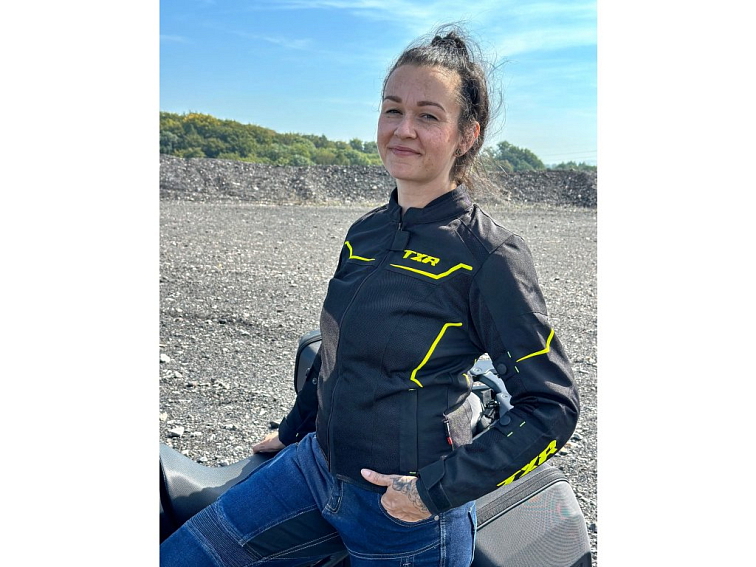 Dámská bunda na motorku TXR Aero černo-fluo žlutá