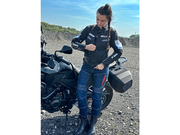 Dámská bunda na motorku TXR Alpine černo-bílo-šedá