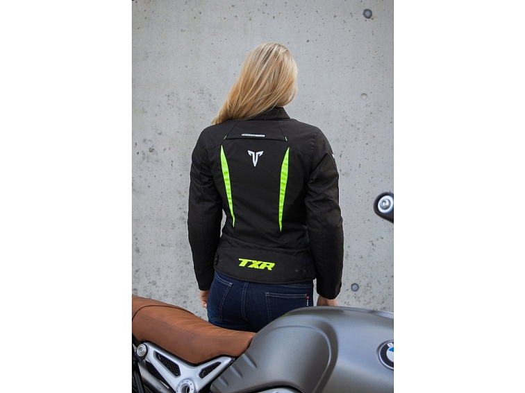 Dámská bunda na motorku TXR Elisa černo-fluo žlutá