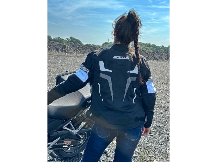 Dámská bunda na motorku TXR Alpine černo-bílo-šedá