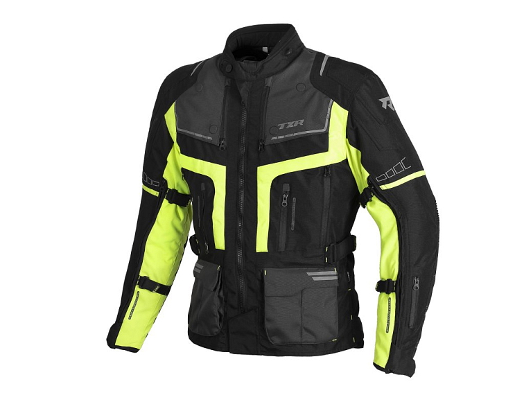 Bunda na motorku TXR Tracer černo-šedo-fluo žlutá