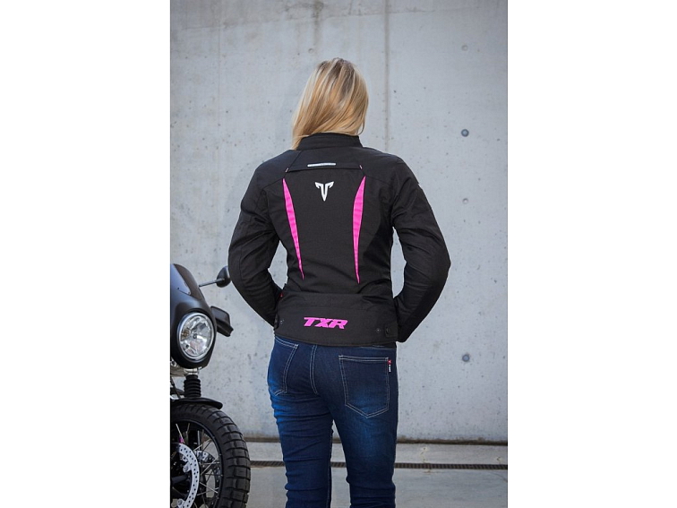 Dámská bunda na motorku TXR Elisa černo-růžová