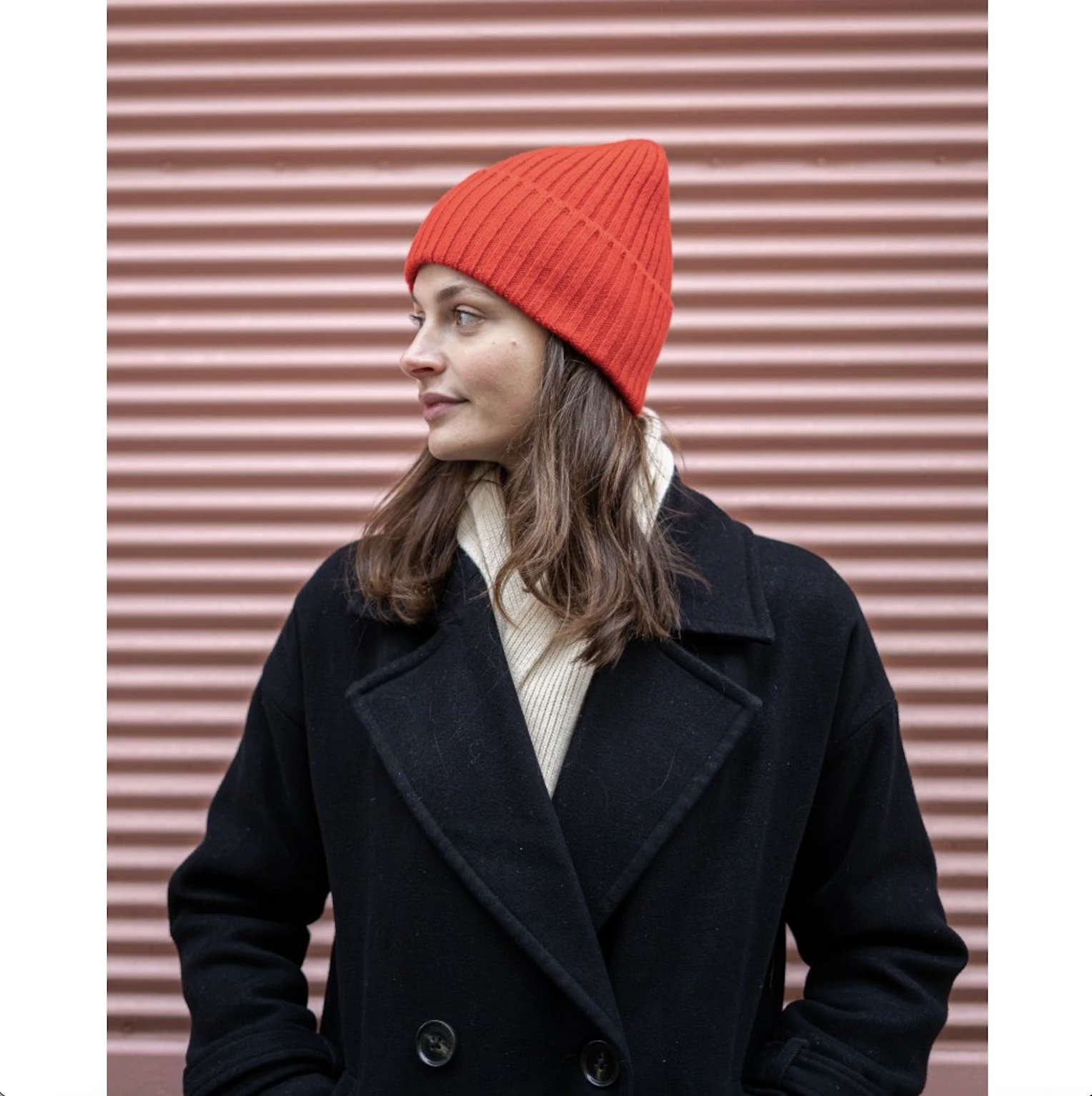 Vlněná čepice merino červená