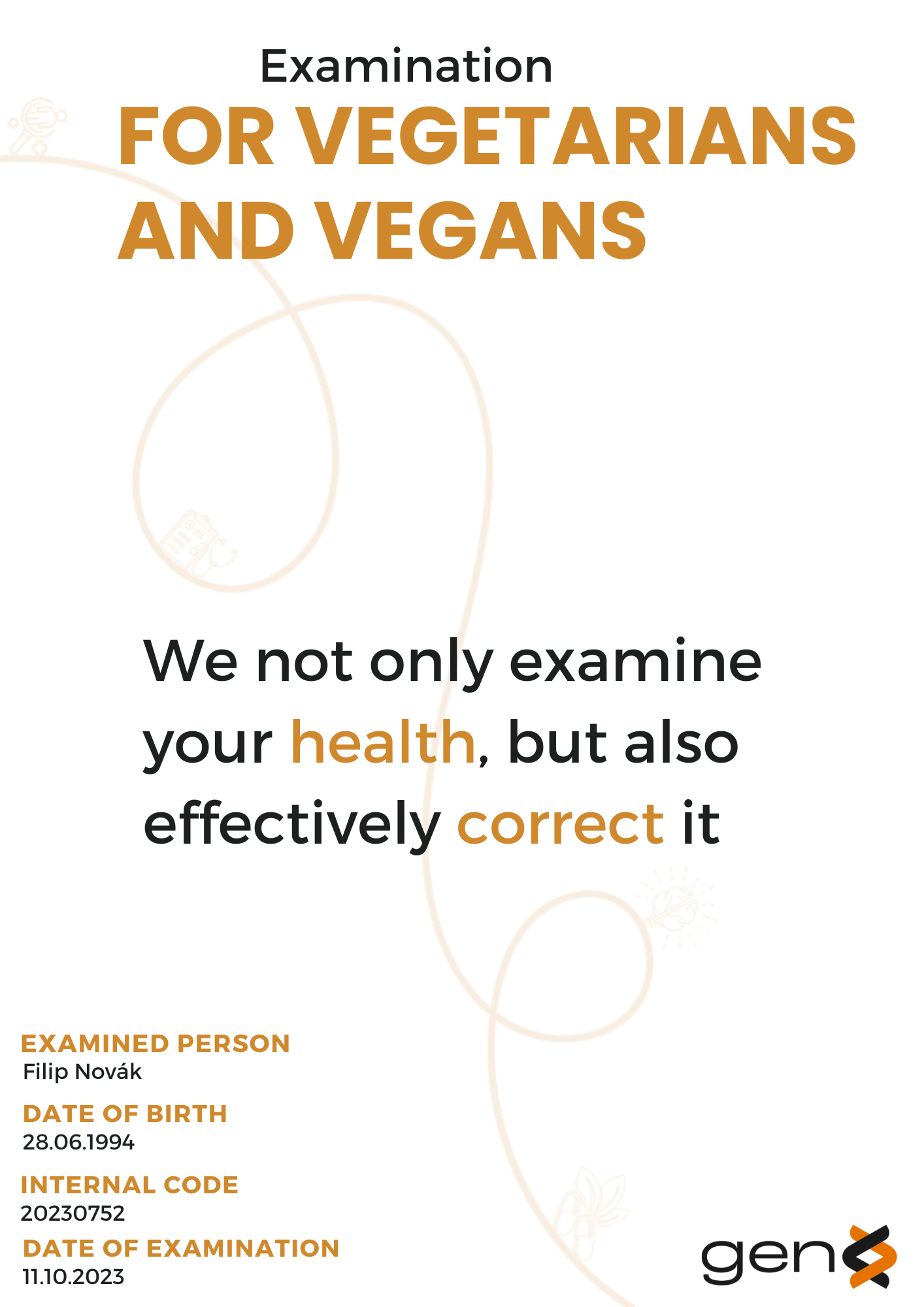 VYŠETŘENÍ PRO VEGETARIÁNY A VEGANY