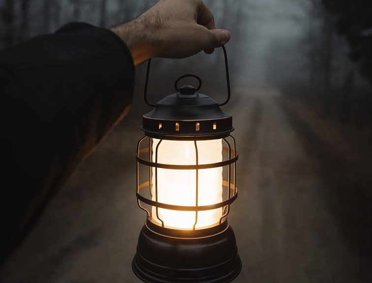 Lucerna Forest vintage bílá