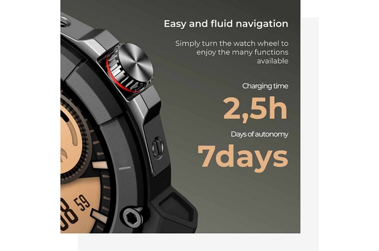 Smartwatch Ksix Compass, GPS, Pantalla TFT-LCD 1,38”, Aut. 7 días