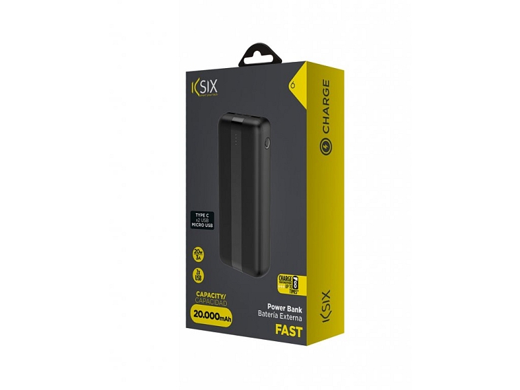 Ksix Power Bank 20 000mAh, 20W + USB-A - USB-C kábel