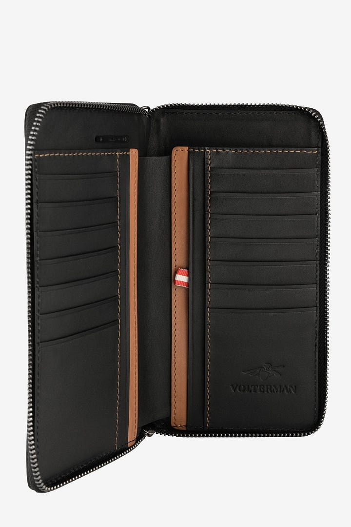 Volterman Travel® inteligentná peňaženka na zips, čierna