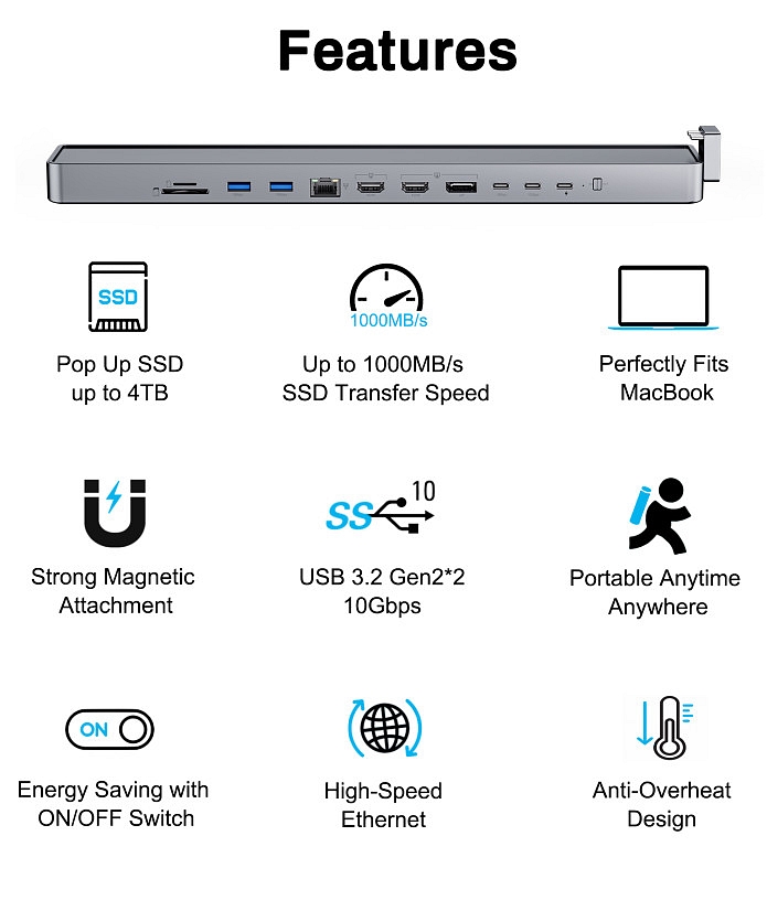 Dokovacia stanica Invzi® Pop Up SSD USB-C 14"