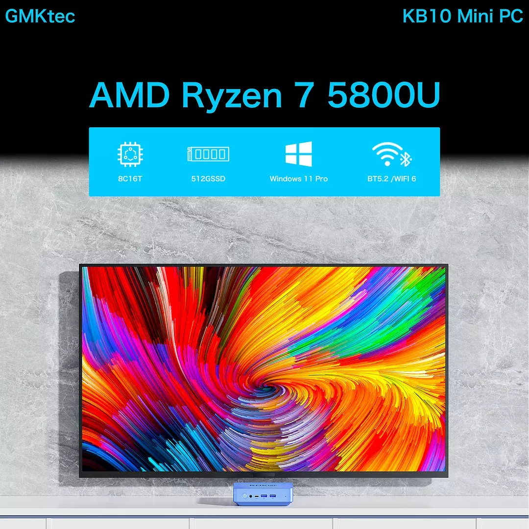 GMK NucBox 10® AMD Ryzen 7,RAM 16GB, SSD 512GB