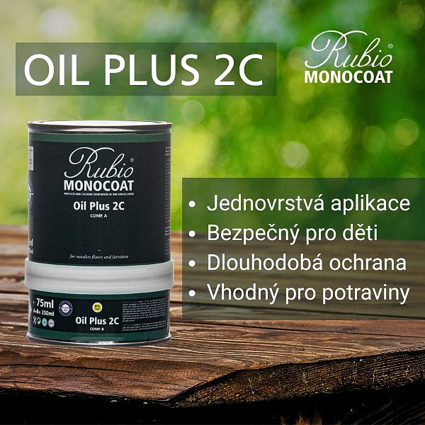 Rubio Monocoat Oil Plus 2C PURE - bezbarvý olej s akcelerátorem