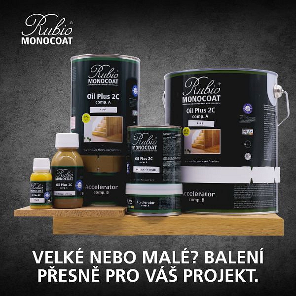 Rubio Monocoat Oil Plus 2C PURE - bezbarvý olej s akcelerátorem