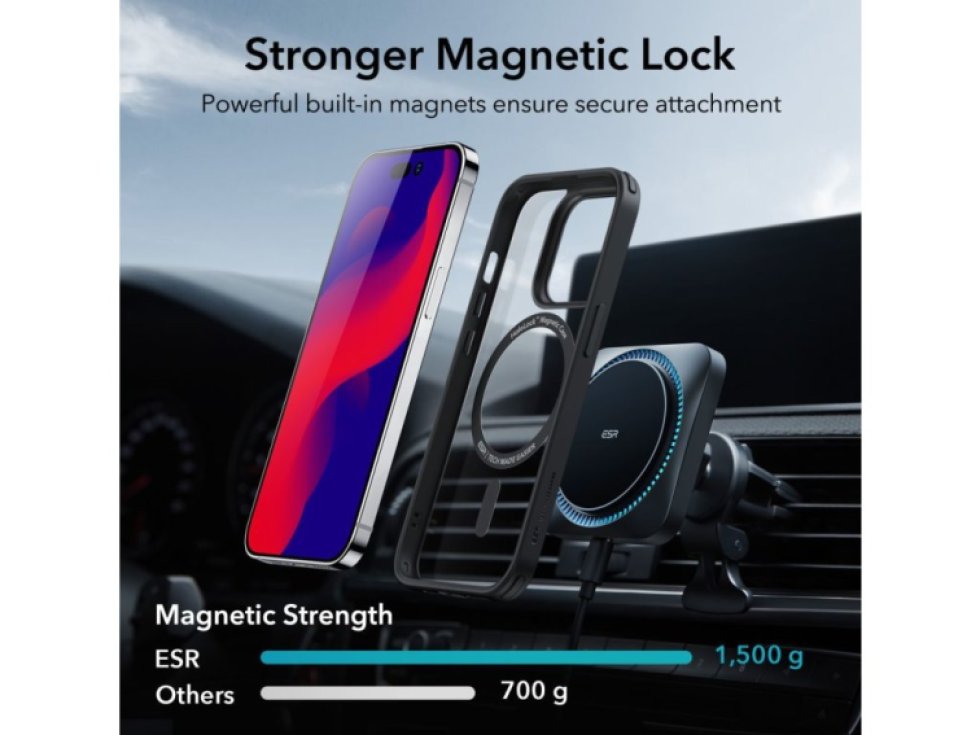 Ochranný kryt pro iPhone 14 Pro MAX - ESR, Classic Hybrid HaloLock Clear/Black