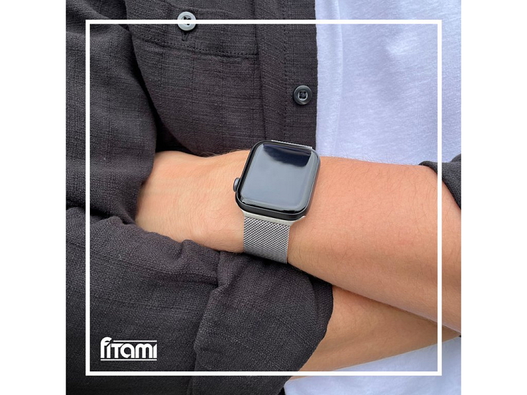 Elegantní řemínek pro Apple Watch v milánském stylu - Stříbrný