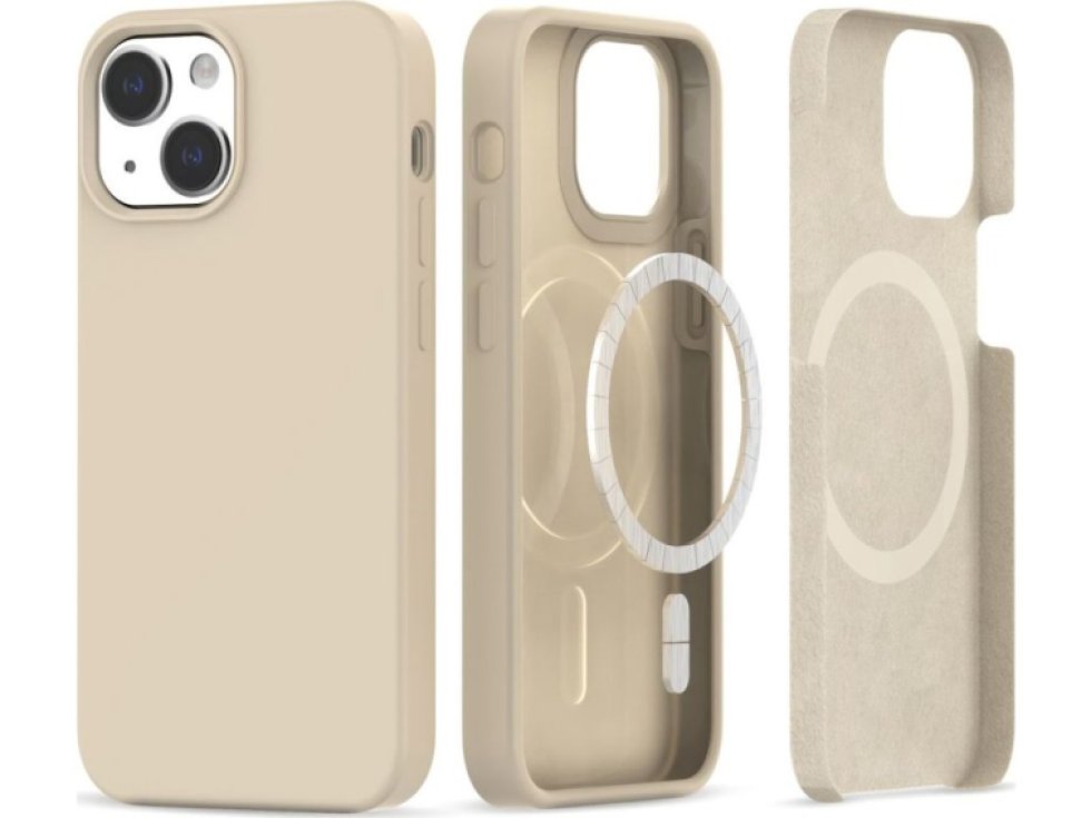 Ochranný kryt na iPhone 13 / 14 - Tech-Protect, Silicone MagSafe Beige