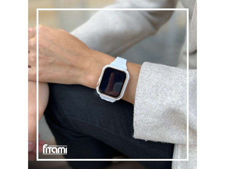 Elegantní řemínek s pouzdrem pro Apple Watch - Bílý