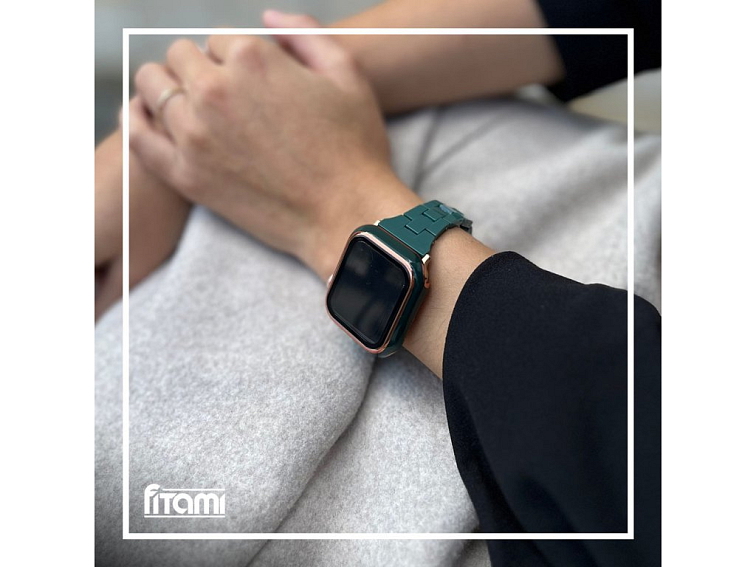 Elegantní řemínek s pouzdrem pro Apple Watch - Zelený