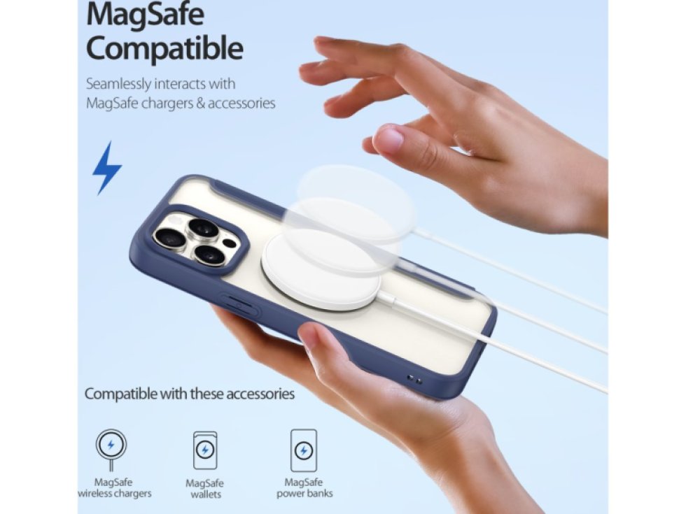 Ochranné pouzdro na iPhone 15 Pro MAX - DuxDucis, SkinX Pro with MagSafe Blue