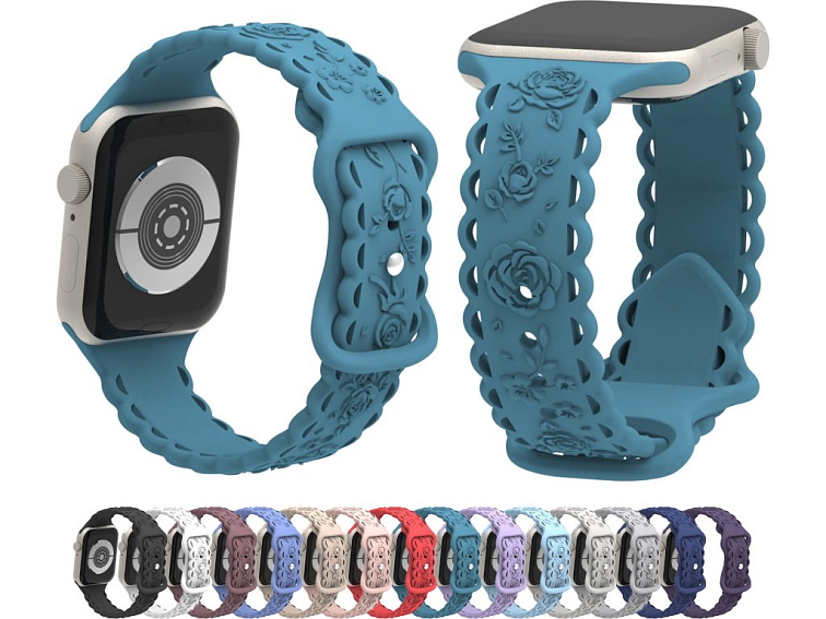 Perforované růže řemínek pro Apple Watch 42/44/45/46/49mm