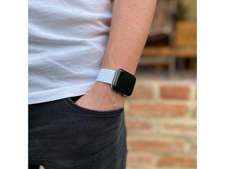 Pletený navlékací řemínek pro Apple Watch - Bílý