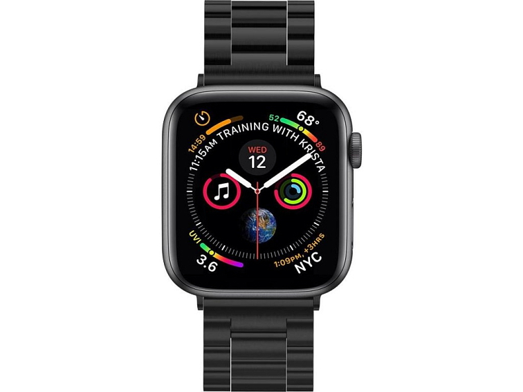 Kovový řemínek pro Apple Watch 44mm / 45mm / 46mm / 49mm - Spigen, Modern Fit Black 062MP25403
