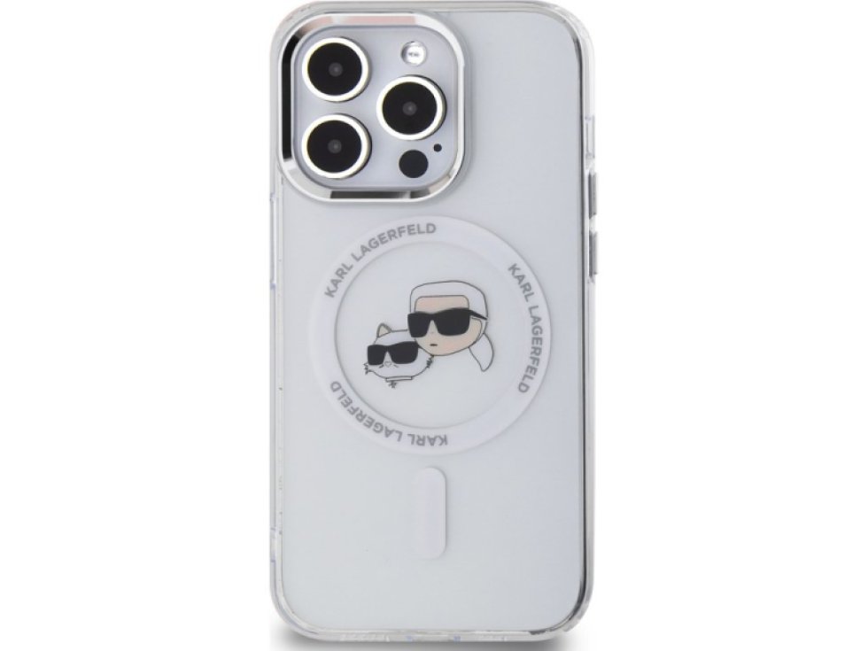 Ochranný kryt na iPhone 13 Pro - Karl Lagerfeld, IML K&CH Heads MagSafe Transparent KLHMP13LHLSKCH