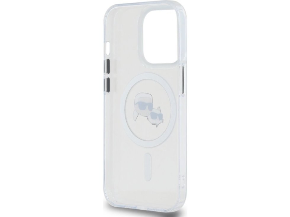 Ochranný kryt na iPhone 15 Pro - Karl Lagerfeld, IML K&CH Heads MagSafe Transparent KLHMP15LHLSKCH