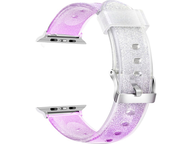 Průhledný třpytivý řemínek pro Apple Watch 42/44/45/46/49mm