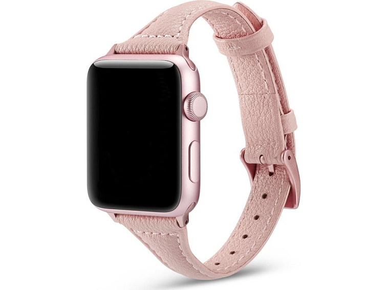 Dámský kožený řemínek pro Apple Watch - Světle růžový