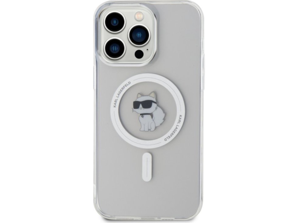 Ochranný kryt na iPhone 15 Pro MAX - Karl Lagerfeld, IML Choupette MagSafe Transparent KLHMP15XHFCCNOT
