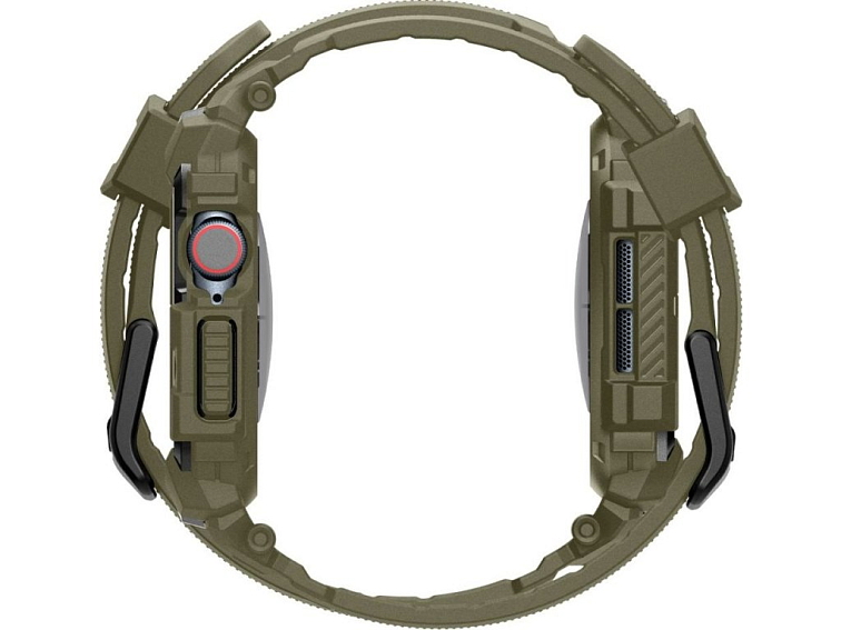 Řemínek s krytem pro Apple Watch 46mm - Spigen, Rugged Armor Pro Vintage Khaki
