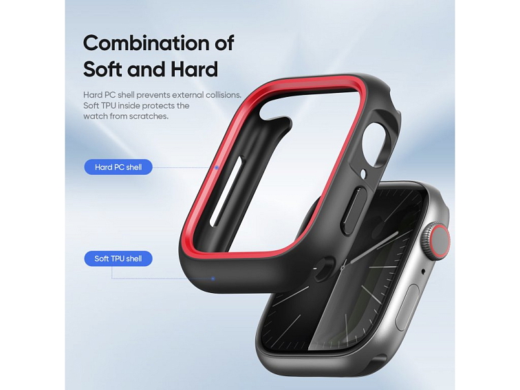 Ochranný kryt na Apple Watch 41mm - DuxDucis, Bamo Black/Red