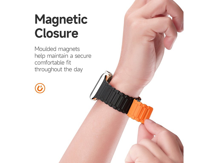 Řemínek pro Apple Watch 44mm / 45mm / 46mm / 49mm - DuxDucis, Armor Black/Orange