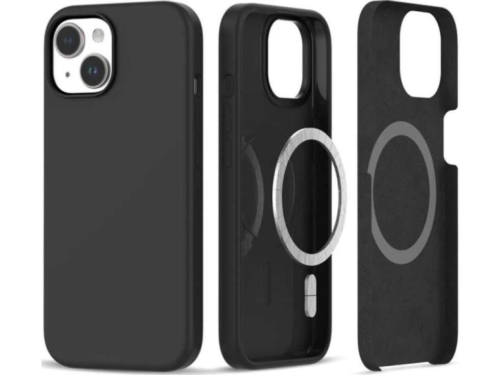 Ochranný kryt na iPhone 15 - Tech-Protect, Silicone MagSafe Black
