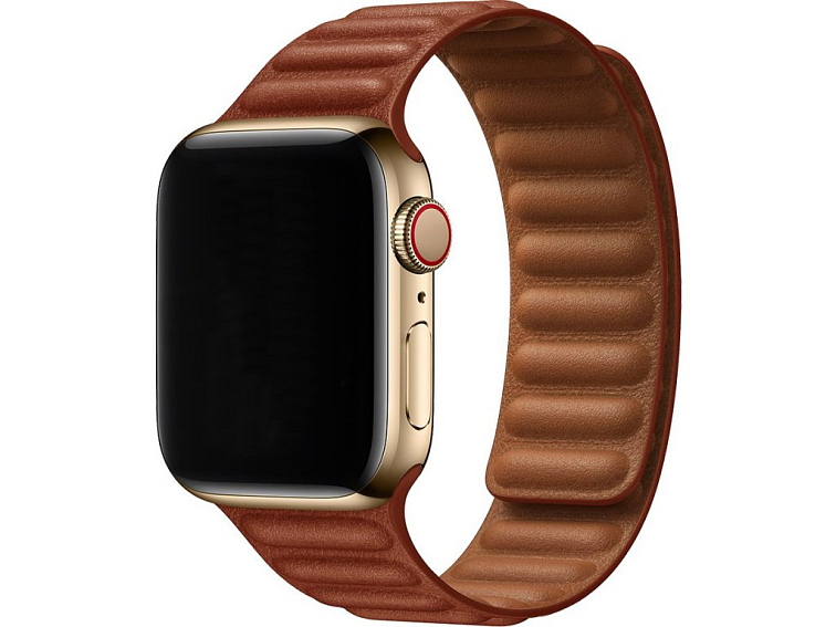 Kožený řemínek s magnetem pro Apple Watch - Sedlově hnědý