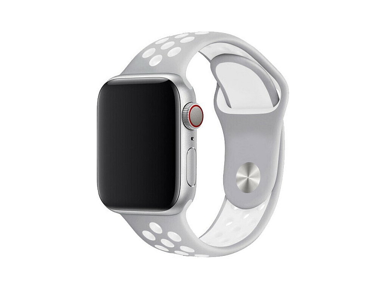 Sportovní řemínek na Apple Watch - Stříbrno-bílý