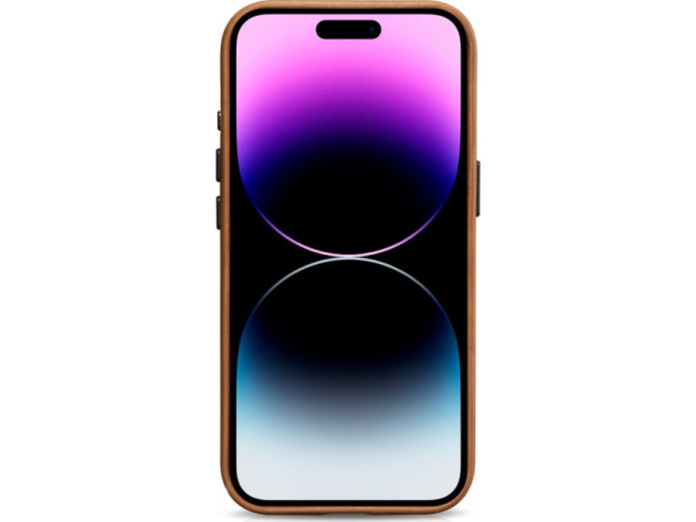 Kožený obal na iPhone 15 Pro - iCarer, OilWax MagSafe Camel WMI15230602-TN