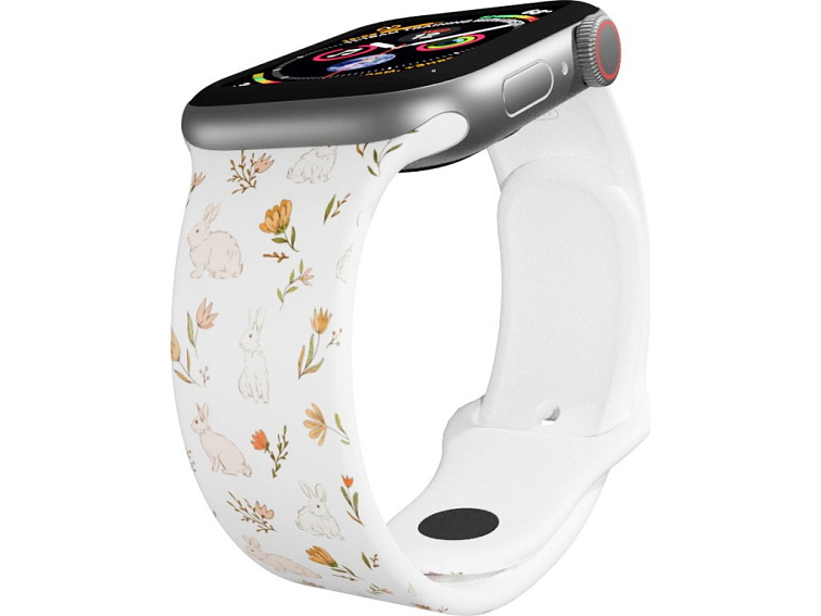 Apple watch řemínek Zajíci s kytkama