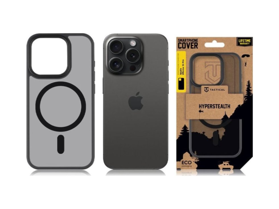 Ochranný kryt pro iPhone 15 Pro - Tactical, MagForce Hyperstealth Asphalt