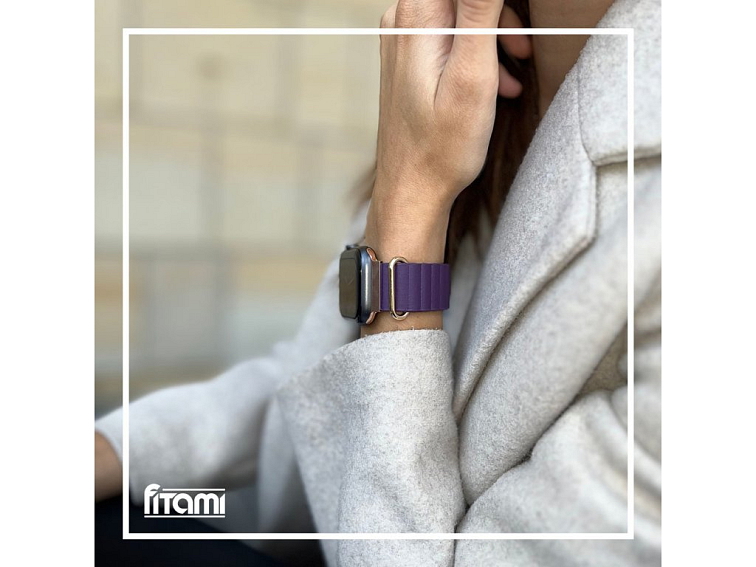 Stylový kožený řemínek s magnetem pro Apple Watch - Cherry