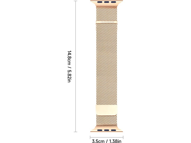 Řemínek na Apple Watch 44mm / 45mm / 46mm / 49mm - DuxDucis, Milanese Pro Gold