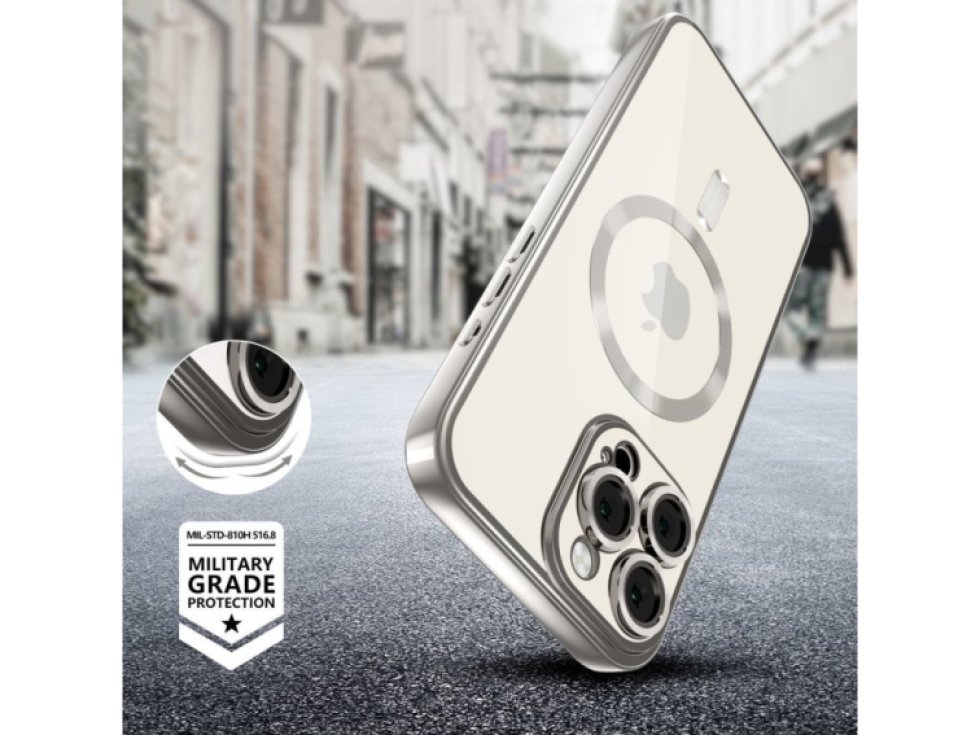 Ochranný kryt na iPhone 16 Pro - Tech-Protect, Magflex MagSafe Shiny Titanium