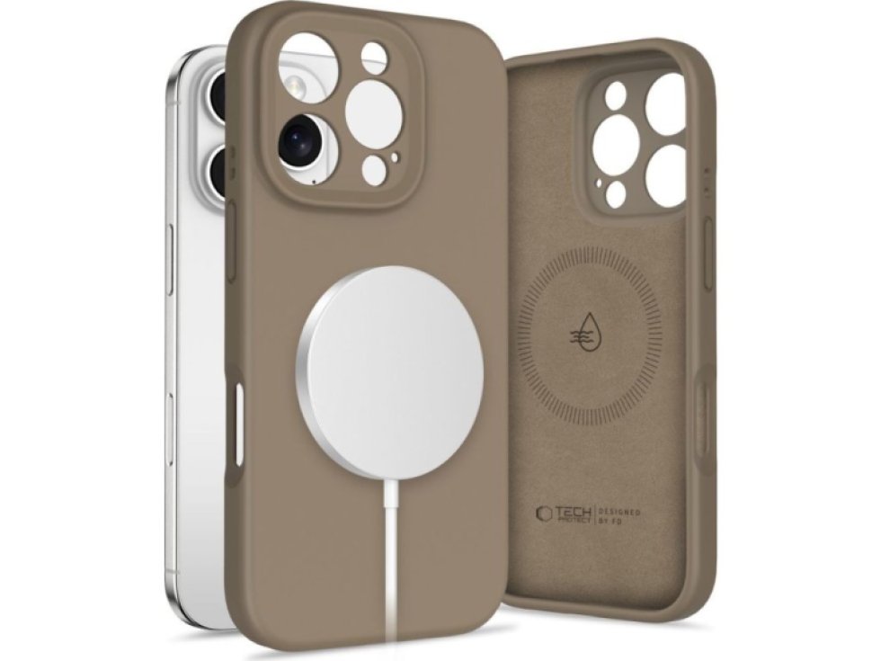 Ochranný kryt na iPhone 16 Pro MAX - Tech-Protect, Liquid MagSafe Chocolate Brown