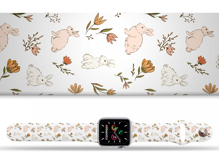 Apple watch řemínek Zajíci s kytkama