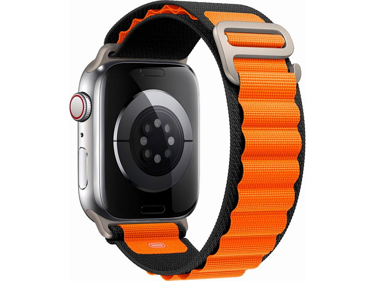 Nylonový řemínek alpský tah na Apple Watch - Oranžovo-černý