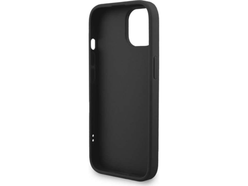 Ochranný kryt na iPhone 15 - Guess, 4G Metal Logo Strap Black GUHCP15SP4GMGSK