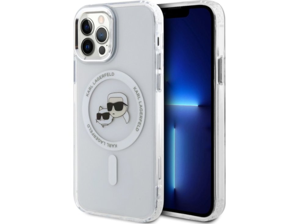 Ochranný kryt na iPhone 12 / 12 Pro - Karl Lagerfeld, IML K&CH Heads MagSafe Transparent KLHMP12MHLSKCH